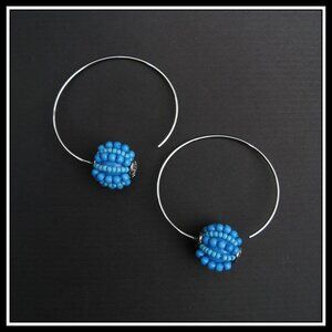 Dyrberg/Kern Spinn turquoise beaded hoop earrings